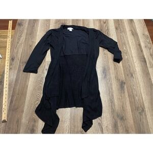 Kenar Sweater, Women's Size Large, Black, Open Cardigan, Long Sleeve